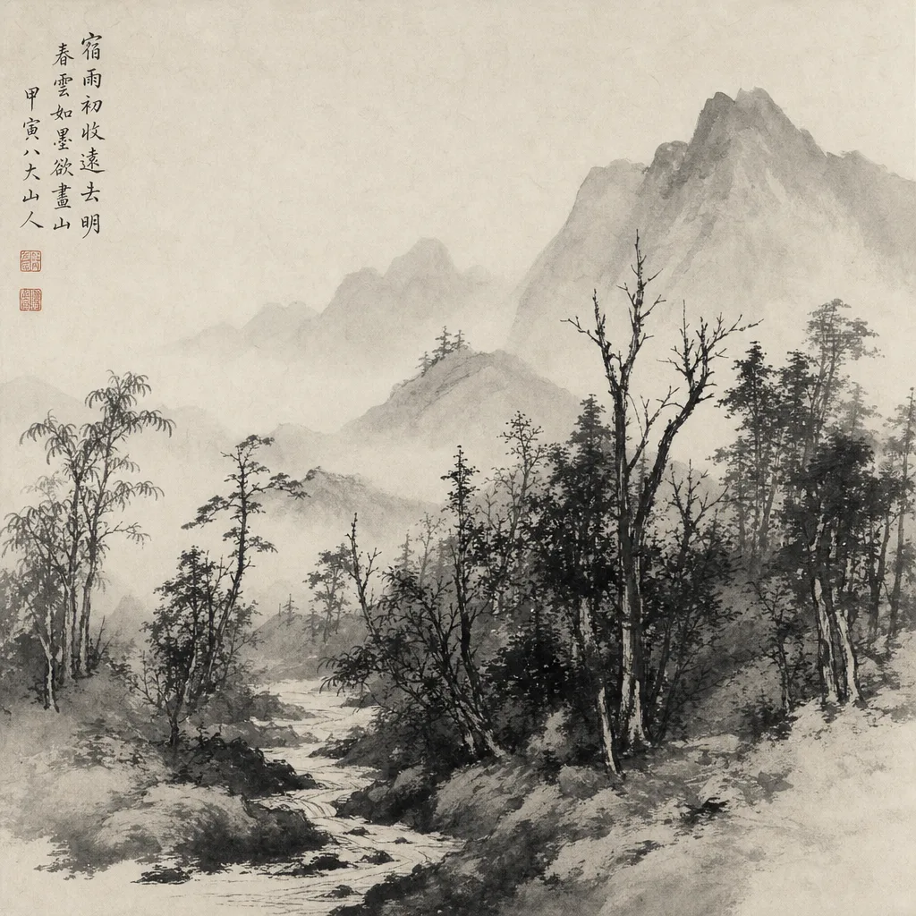 八大山人 Bada Shanren 风格生成图