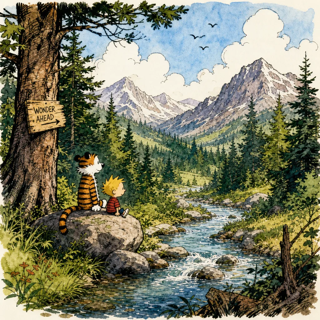 比尔·沃特森 Bill Watterson 风格生成图