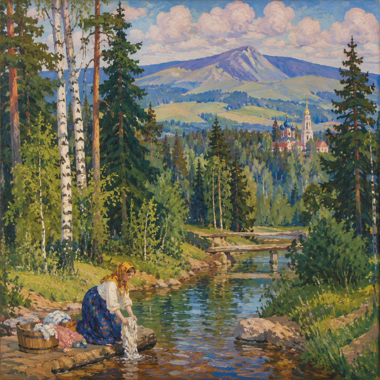 鲍里斯·库斯托季耶夫 Boris Kustodiev 风格生成图