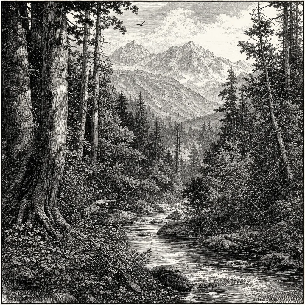 富兰克林·布斯 Franklin Booth 风格生成图